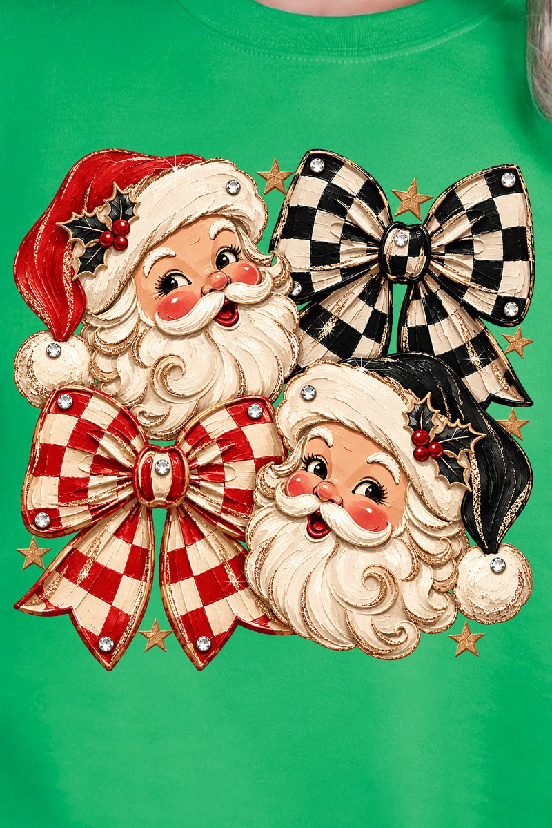 Merry Check Santa Heavy Blend Crew Sweatshirt product image 2