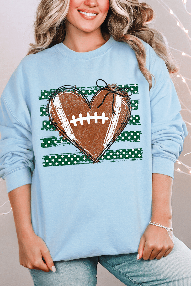 Green Football Sweetheart Heavy Blend Crew Sweatshirt product image 8