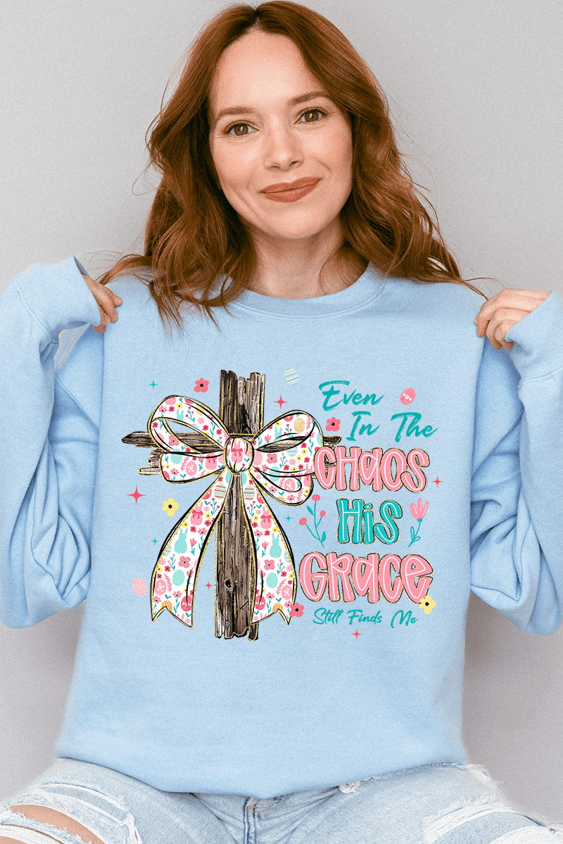 In The Chaos Coquette Cross Heavy Blend Crew Sweatshirt product image 1