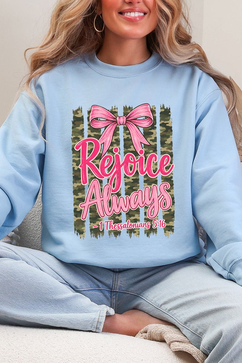 Rejoice Always Girly Camo Heavy Blend Crew Sweatshirt product image 8