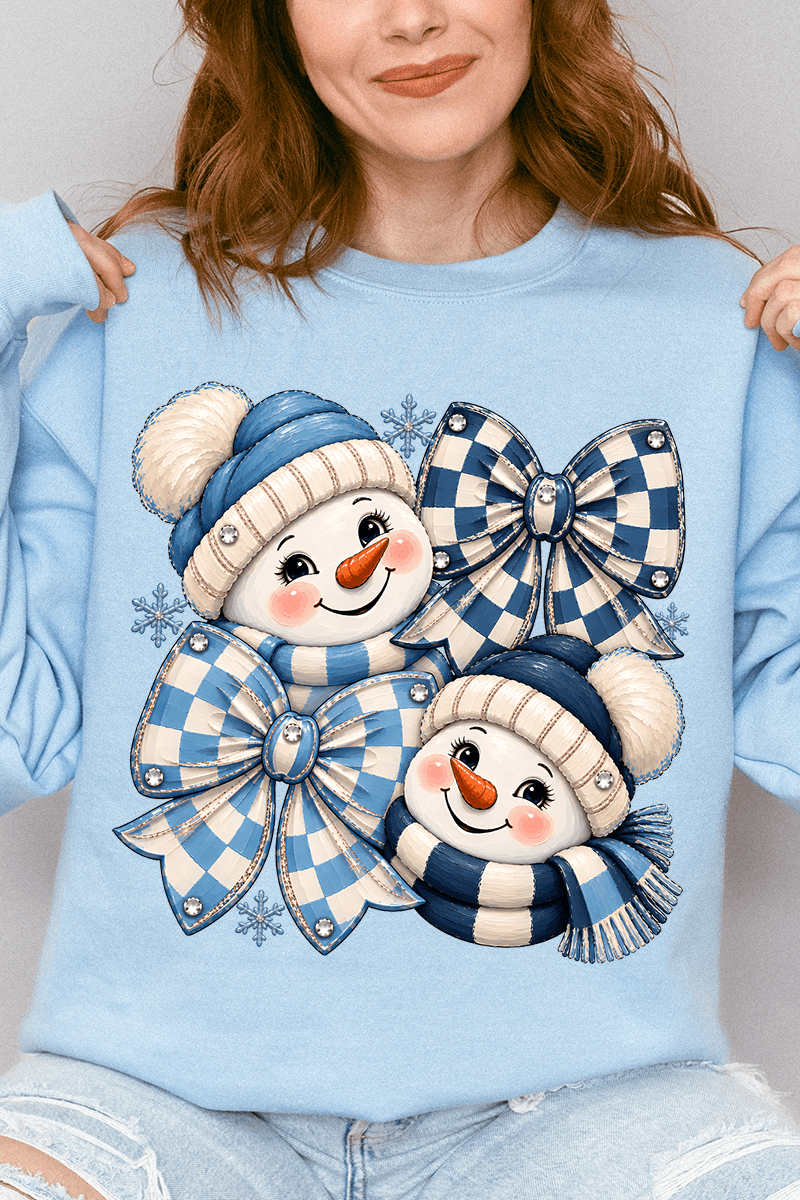 Winter Check Snowmen Heavy Blend Crew Sweatshirt product image 7