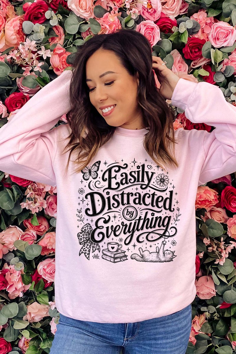Black Easily Distracted By Everything Heavy Blend Crew product image 7