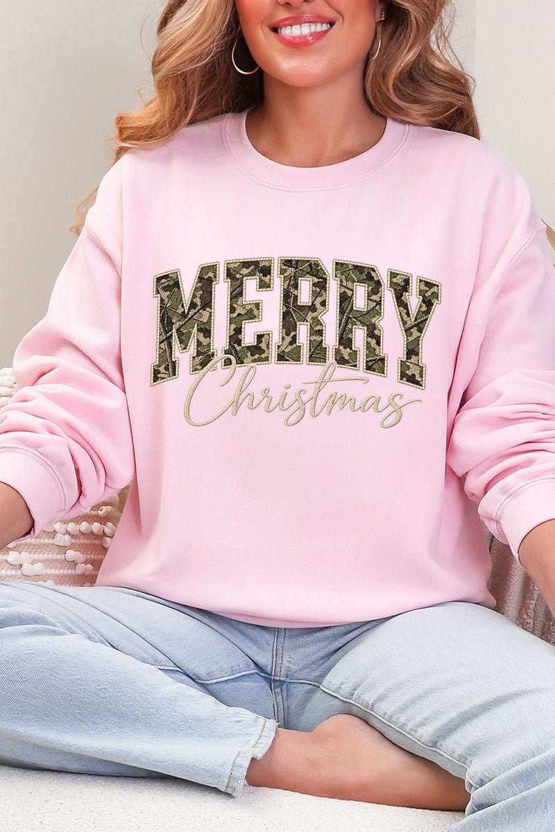 Camo Merry Christmas Heavy Blend Crew Sweatshirt product image 6