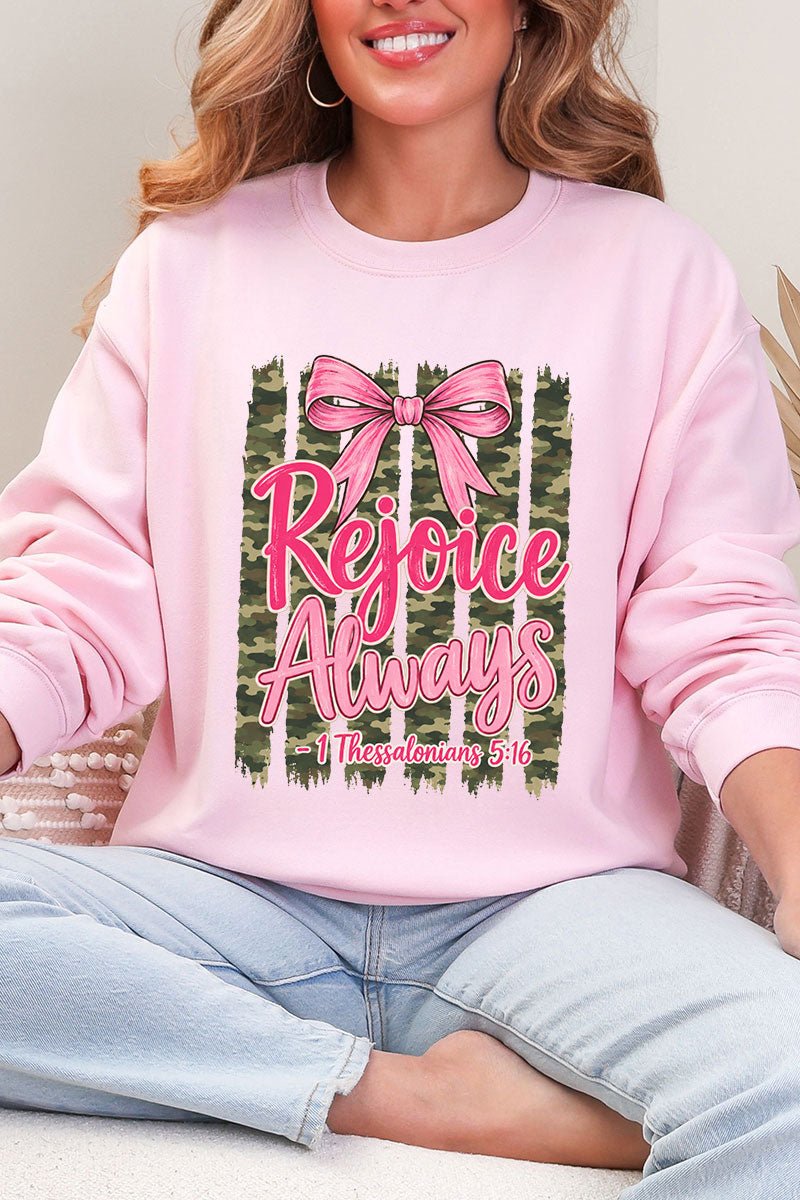Rejoice Always Girly Camo Heavy Blend Crew Sweatshirt product image 9