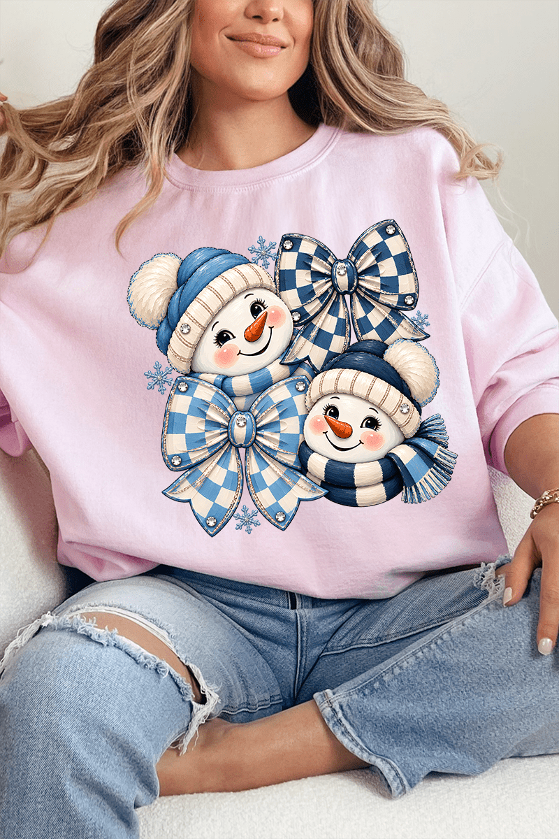 Winter Check Snowmen Heavy Blend Crew Sweatshirt product image 8