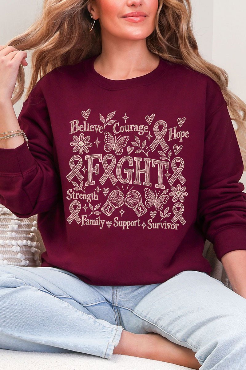 Fight Ribbon Sketch Heavy Blend Crew Sweatshirt product image 1