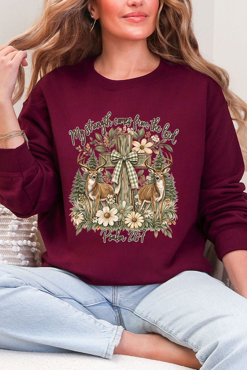 My Strength Woodland Deer Heavy Blend Crew Sweatshirt product image 8
