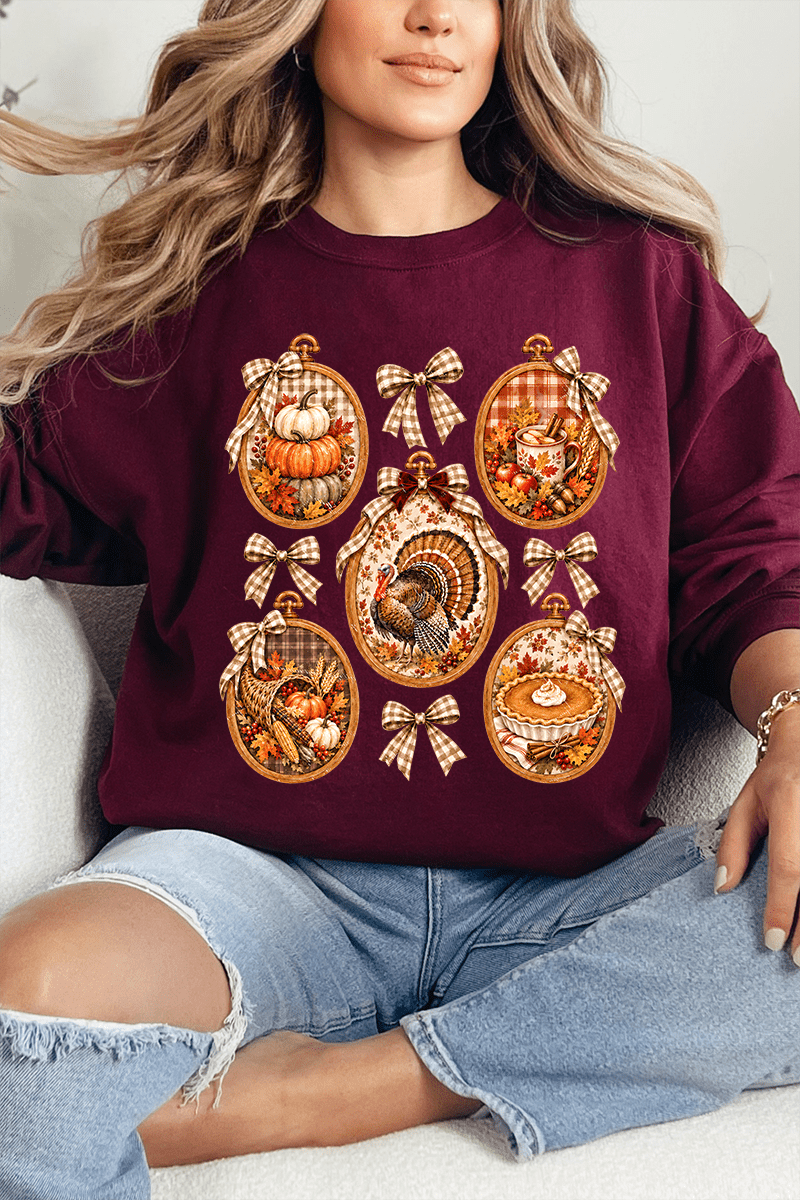 Thanksgiving Portraits Heavy Blend Crew Sweatshirt product image 7