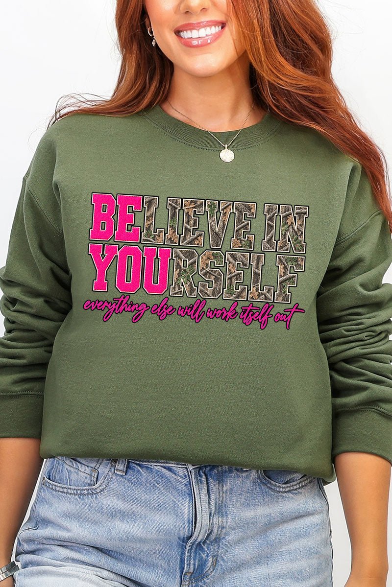 Believe In Yourself Pink Spark Heavy Blend Crew Sweatshirt product image 7