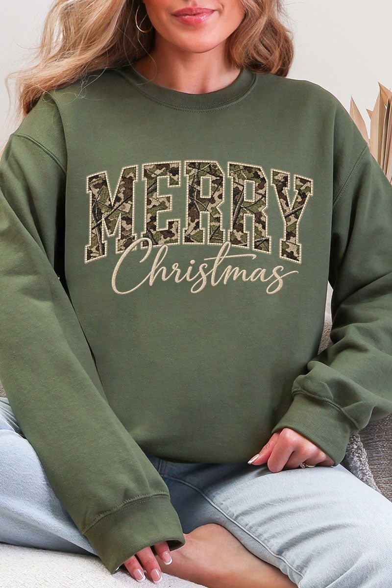 Camo Merry Christmas Heavy Blend Crew Sweatshirt product image 8