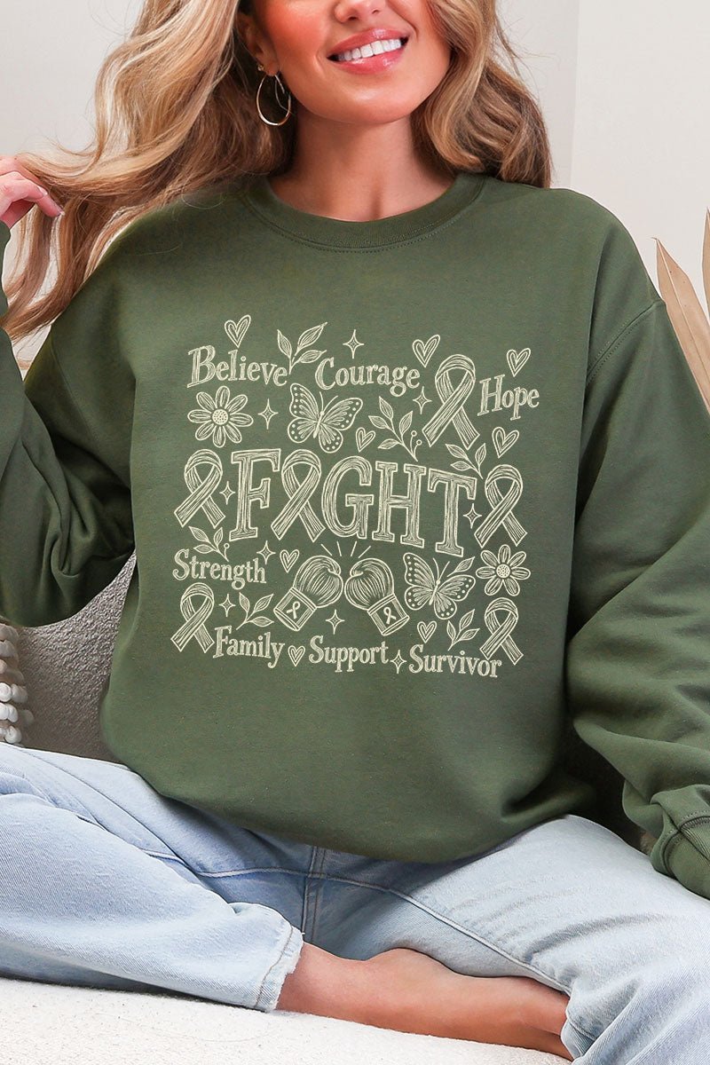 Fight Ribbon Sketch Heavy Blend Crew Sweatshirt product image 7