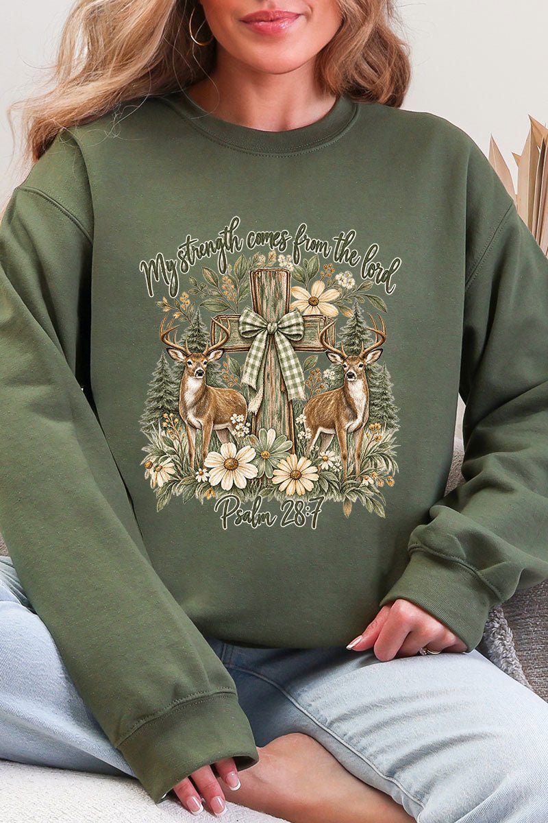 My Strength Woodland Deer Heavy Blend Crew Sweatshirt product image 9