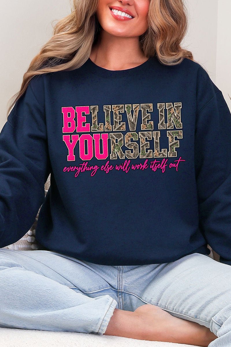 Believe In Yourself Pink Spark Heavy Blend Crew Sweatshirt product image 8