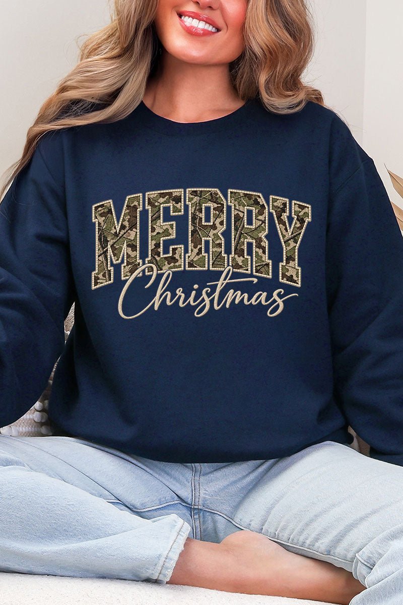 Camo Merry Christmas Heavy Blend Crew Sweatshirt product image 9