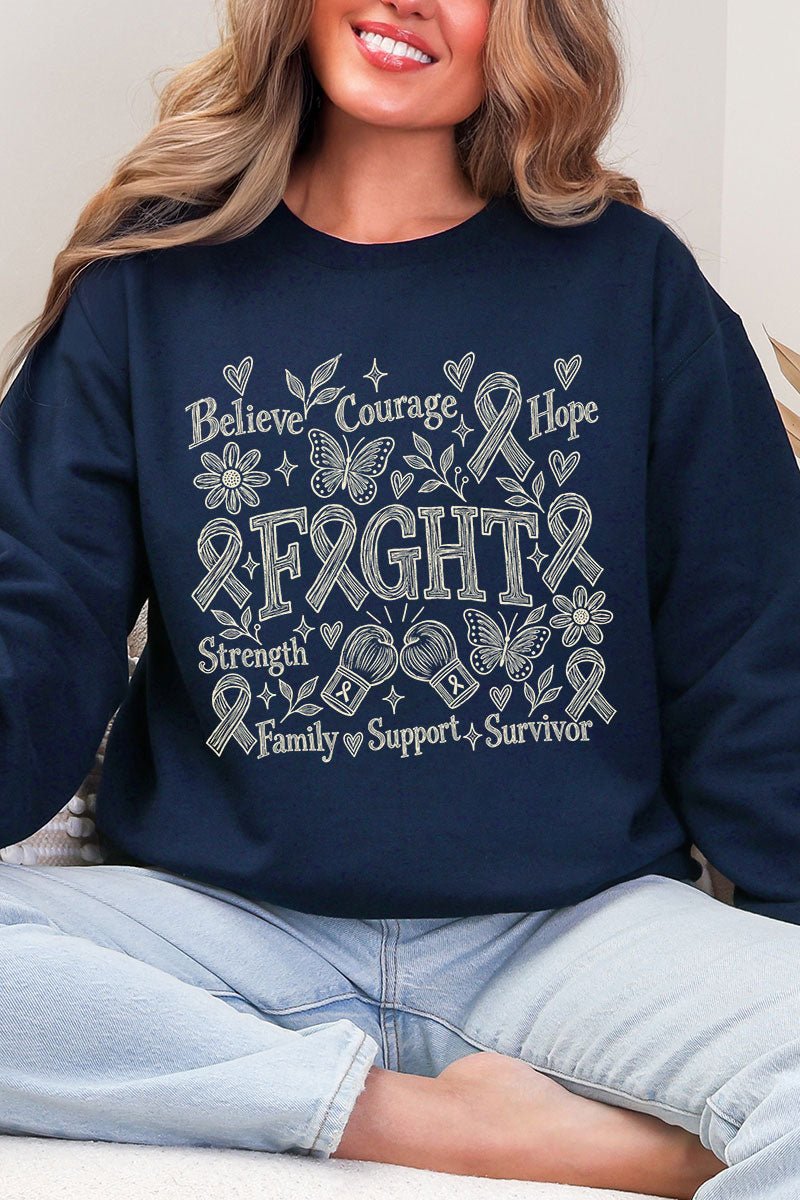 Fight Ribbon Sketch Heavy Blend Crew Sweatshirt product image 8