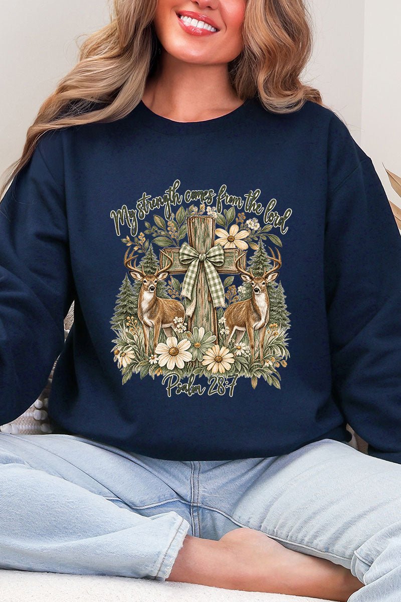 My Strength Woodland Deer Heavy Blend Crew Sweatshirt product image 10