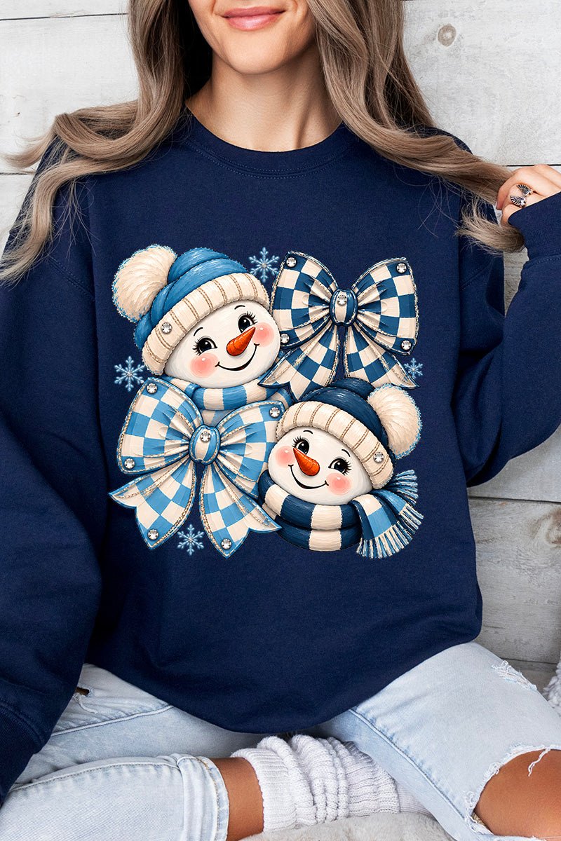 Winter Check Snowmen Heavy Blend Crew Sweatshirt product image 1