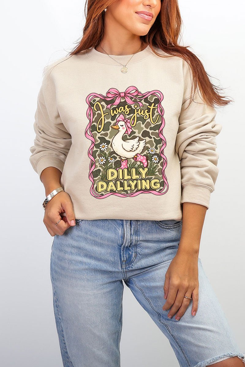 Dilly Dallying Camo Goose Heavy Blend Crew Sweatshirt product image 12