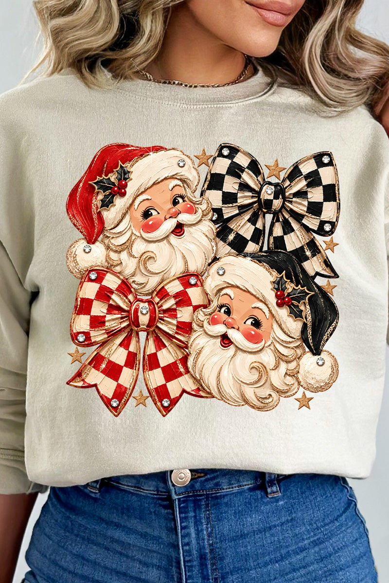 Merry Check Santa Heavy Blend Crew Sweatshirt product image 8