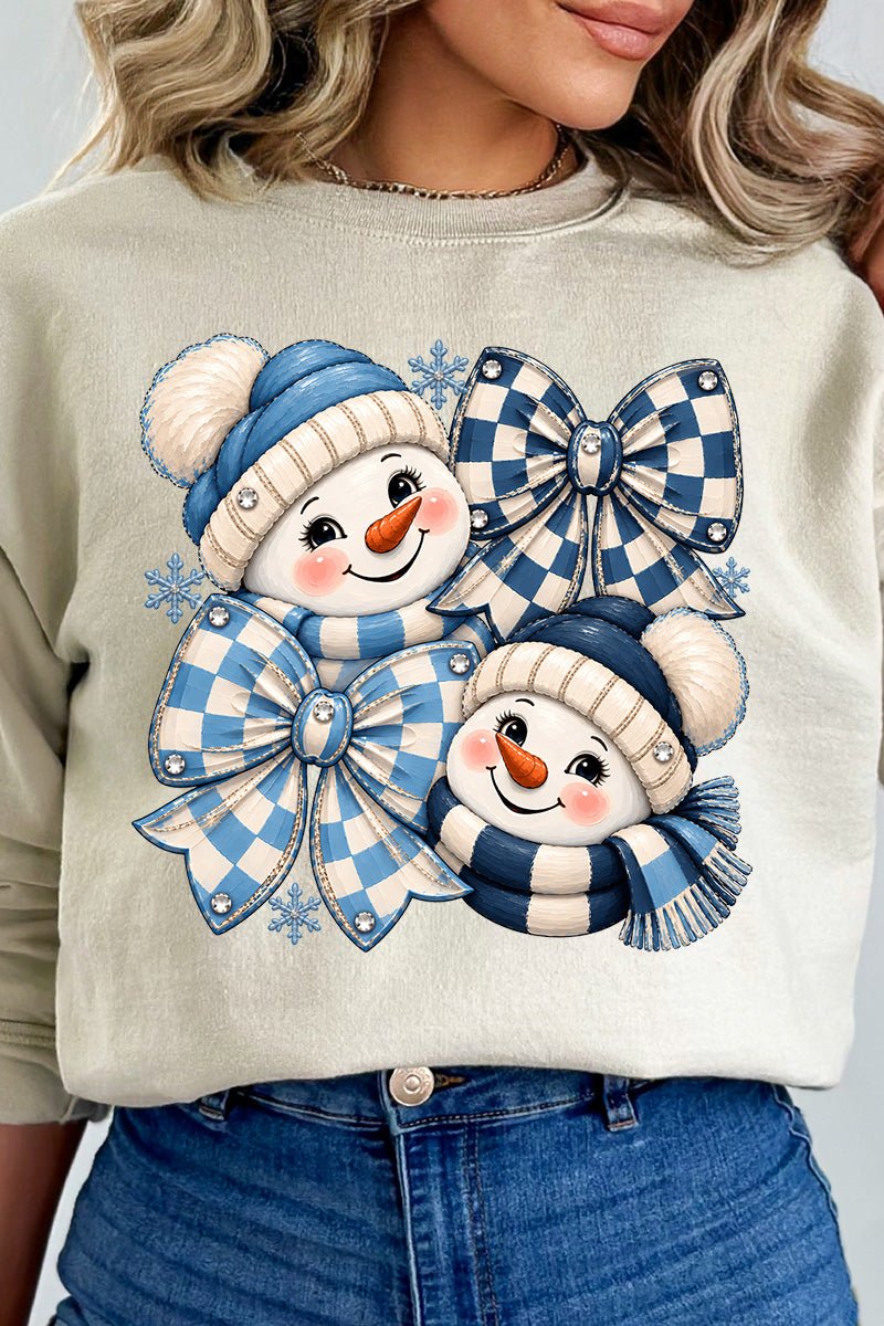 Winter Check Snowmen Heavy Blend Crew Sweatshirt product image 9