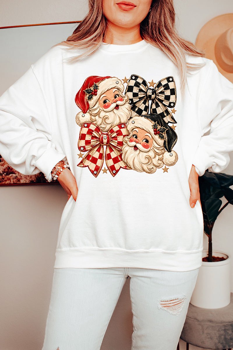Merry Check Santa Heavy Blend Crew Sweatshirt product image 9