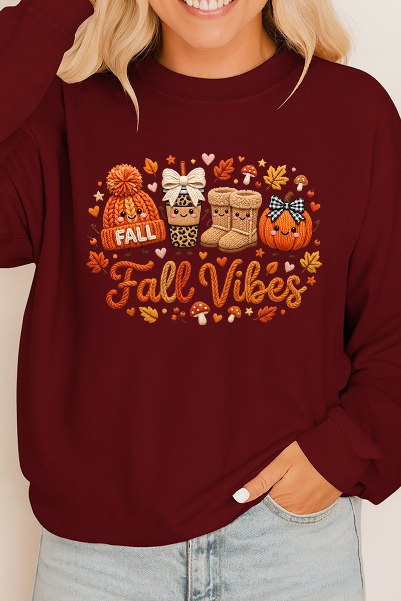 Faux Knit Cozy Fall Vibes Heavy Cotton Long Sleeve Adult product image 3