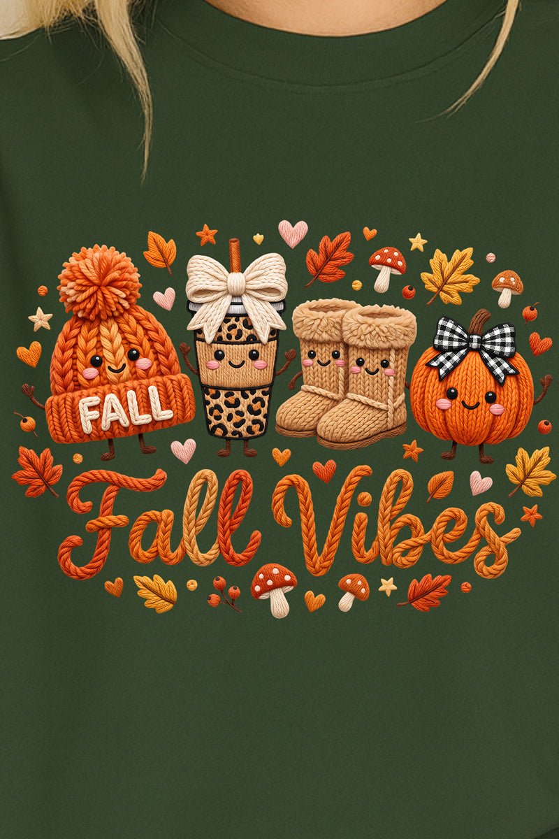 Faux Knit Cozy Fall Vibes Heavy Cotton Long Sleeve Adult product image 2
