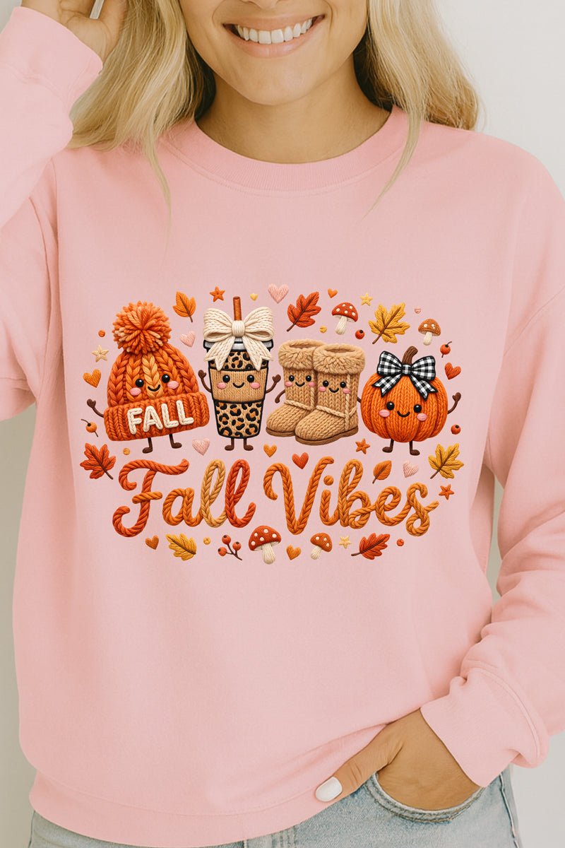 Faux Knit Cozy Fall Vibes Heavy Cotton Long Sleeve Adult product image 6