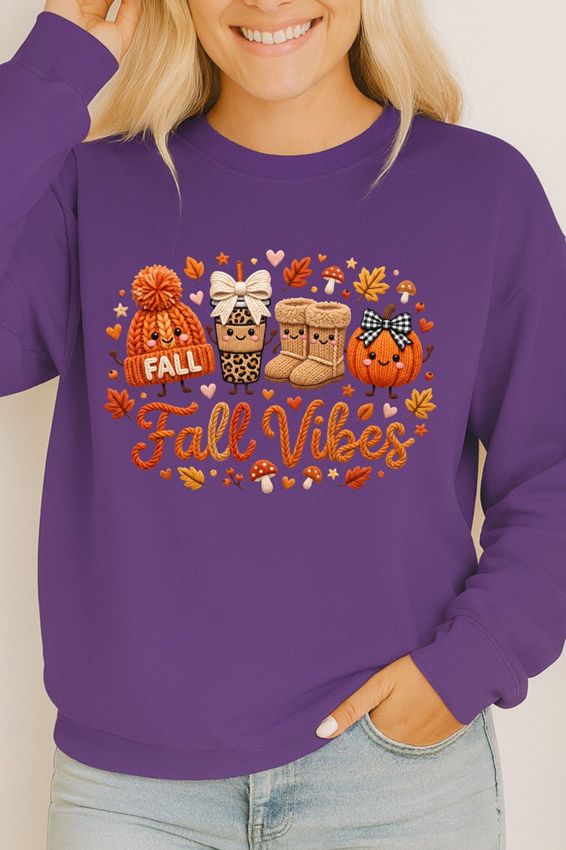 Faux Knit Cozy Fall Vibes Heavy Cotton Long Sleeve Adult product image 8