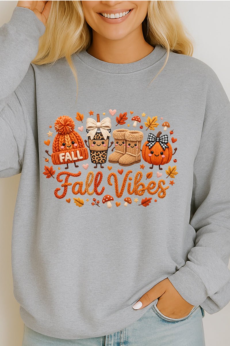 Faux Knit Cozy Fall Vibes Heavy Cotton Long Sleeve Adult product image 9