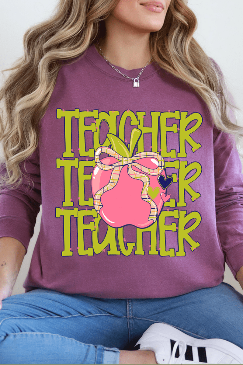 Apple For The Teacher Comfort Colors Heavyweight Long product image 3