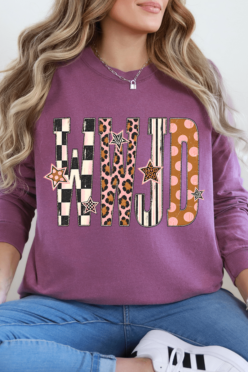 WWJD Pattern Pop Comfort Colors Heavyweight Long T-Shirt product image 3