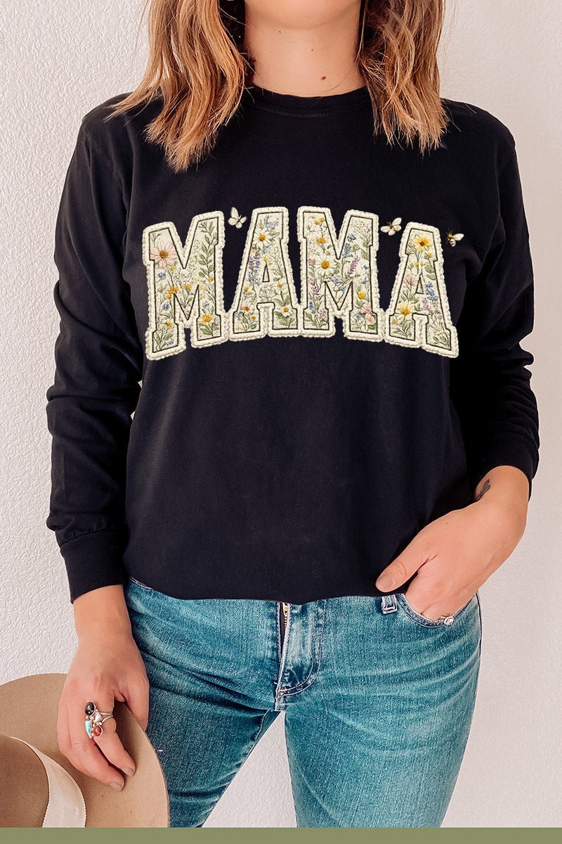 Buzzing Blooms Mama Comfort Colors Heavyweight Long T-Shirt product image 4