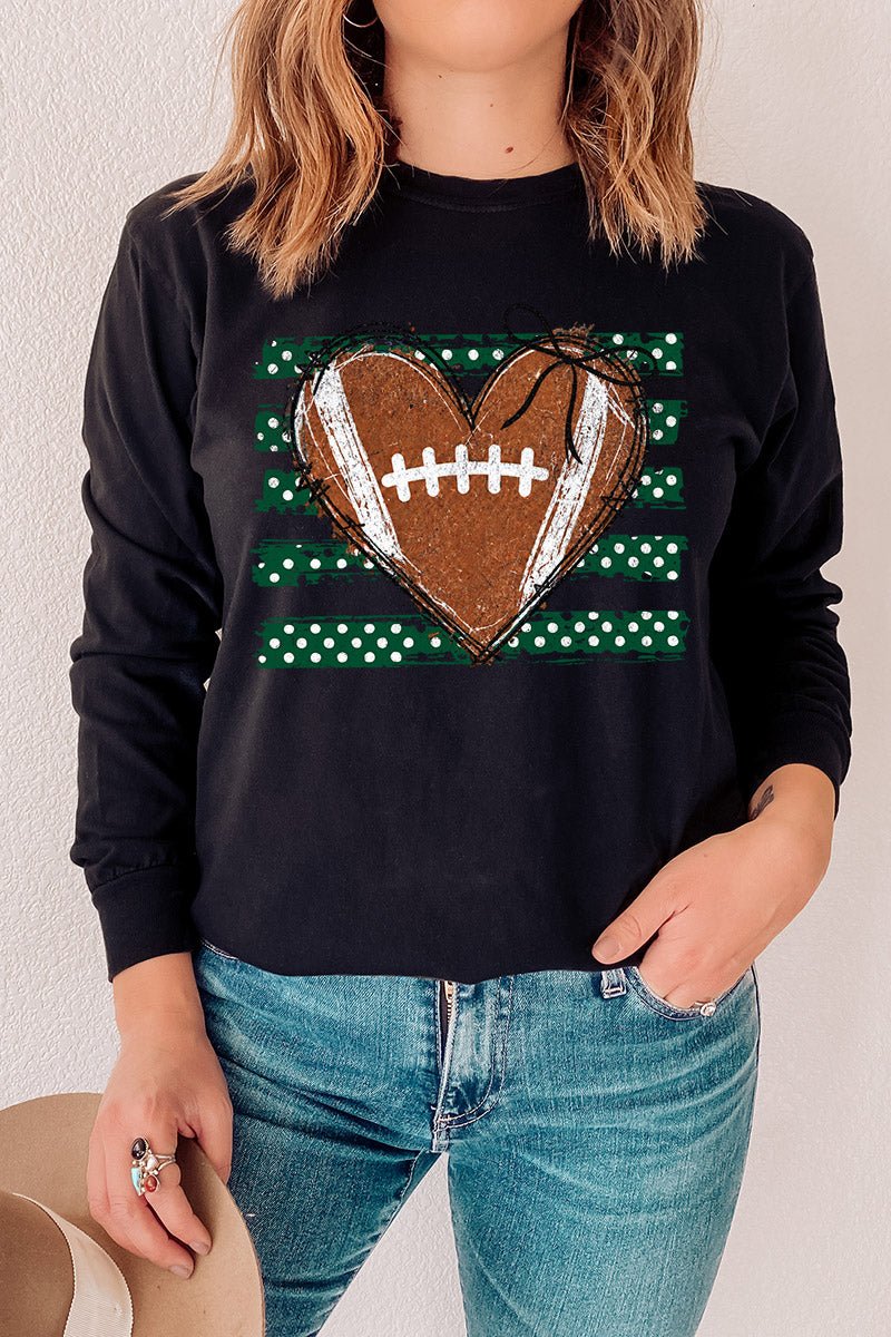 Green Football Sweetheart Comfort Colors Heavyweight Long product image 4