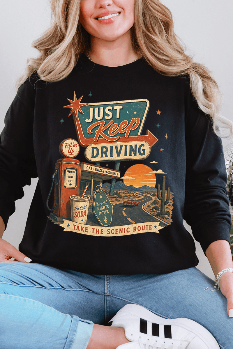 Just Keep Driving Comfort Colors Heavyweight Long T-Shirt product image 3