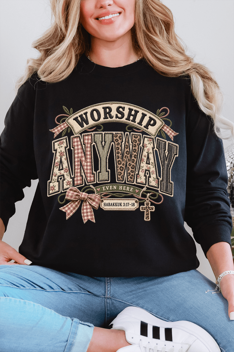 Worship Anyway Comfort Colors Heavyweight Long T-Shirt product image 3