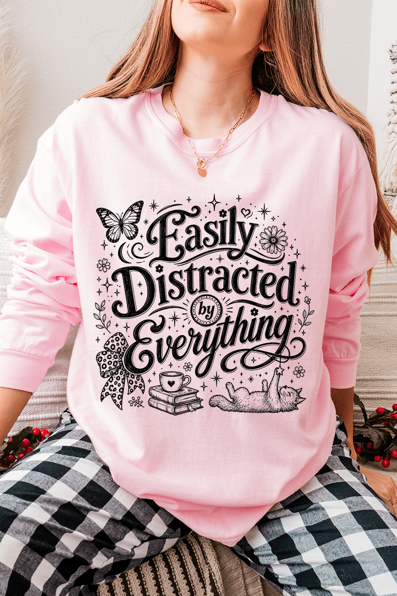 Black Easily Distracted By Everything Comfort Colors product image 4