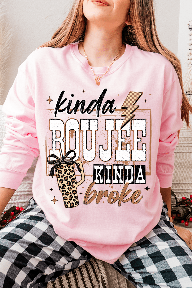 Kinda Boujee Broke Comfort Colors Heavyweight Long T-Shirt product image 3