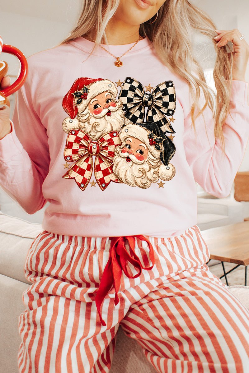 Merry Check Santa Comfort Colors Heavyweight Long T-Shirt product image 1