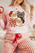 Merry Check Santa Comfort Colors Heavyweight Long T-Shirt product image 1
