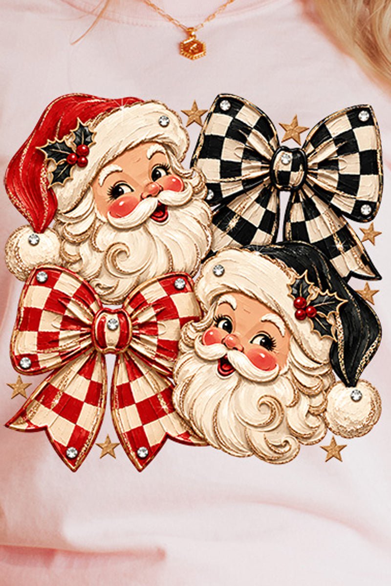 Merry Check Santa Comfort Colors Heavyweight Long T-Shirt product image 2