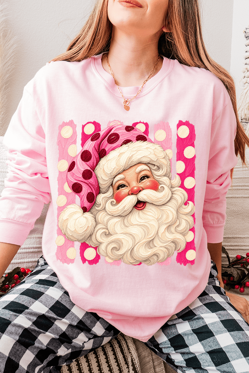 Pink Dot Jolly Santa Comfort Colors Heavyweight Long T-Shirt product image 4