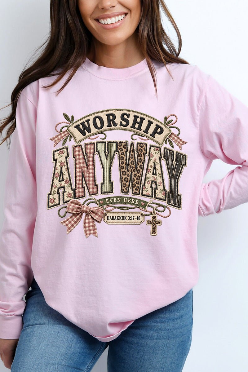 Worship Anyway Comfort Colors Heavyweight Long T-Shirt product image 4