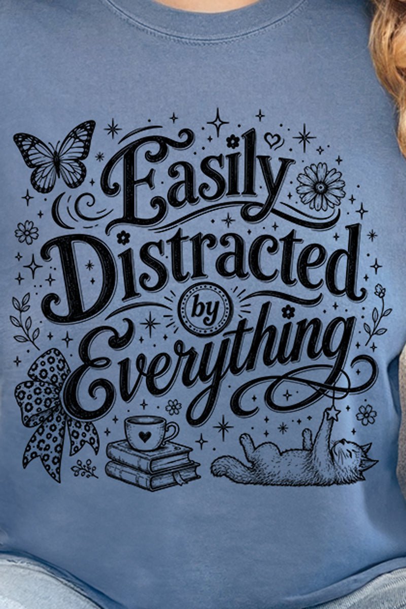 Black Easily Distracted By Everything Comfort Colors product image 2