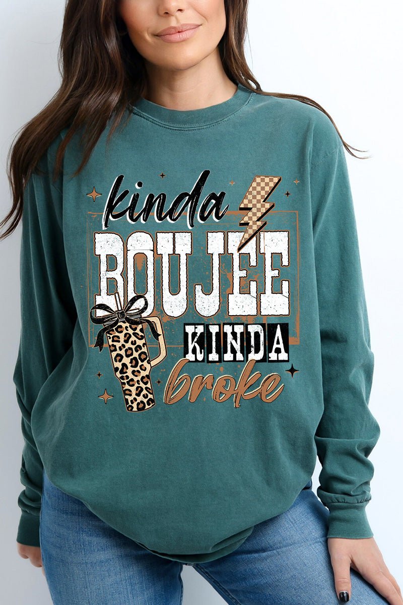 Kinda Boujee Broke Comfort Colors Heavyweight Long T-Shirt product image 4