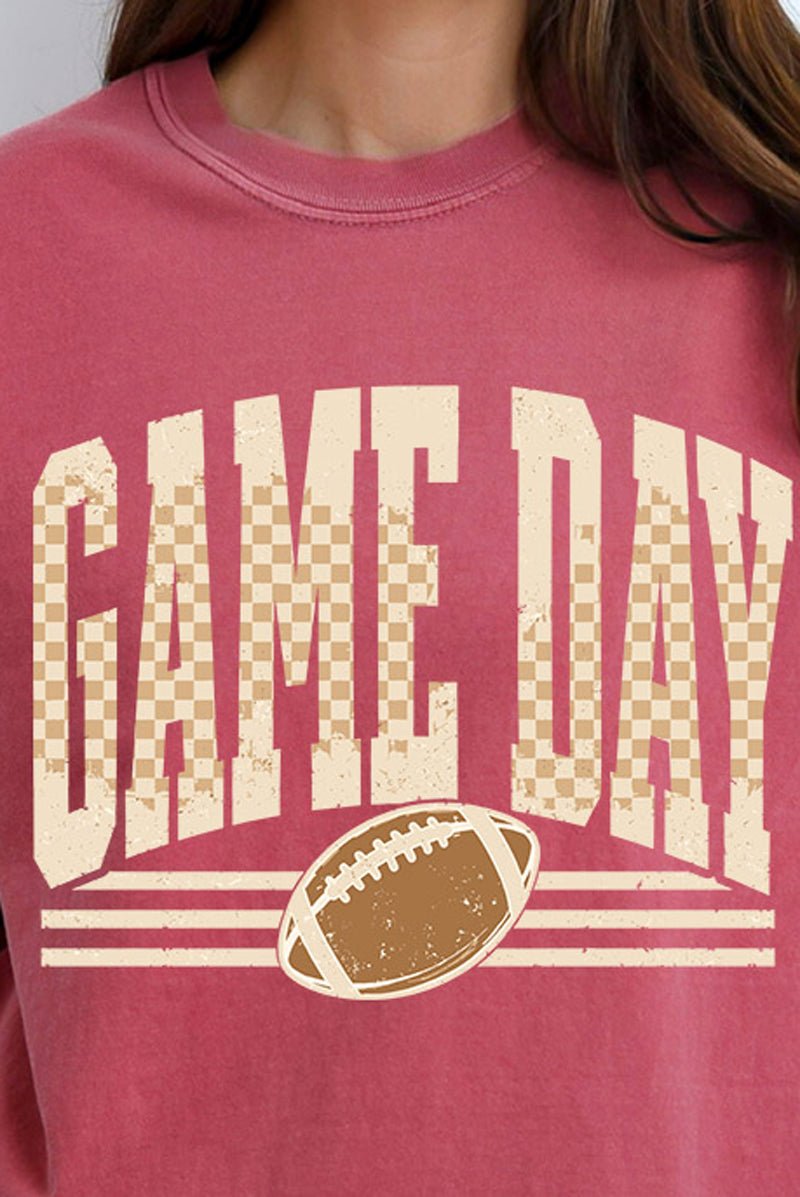 Checkered Taupe Game Day Comfort Colors Heavyweight Long product image 2