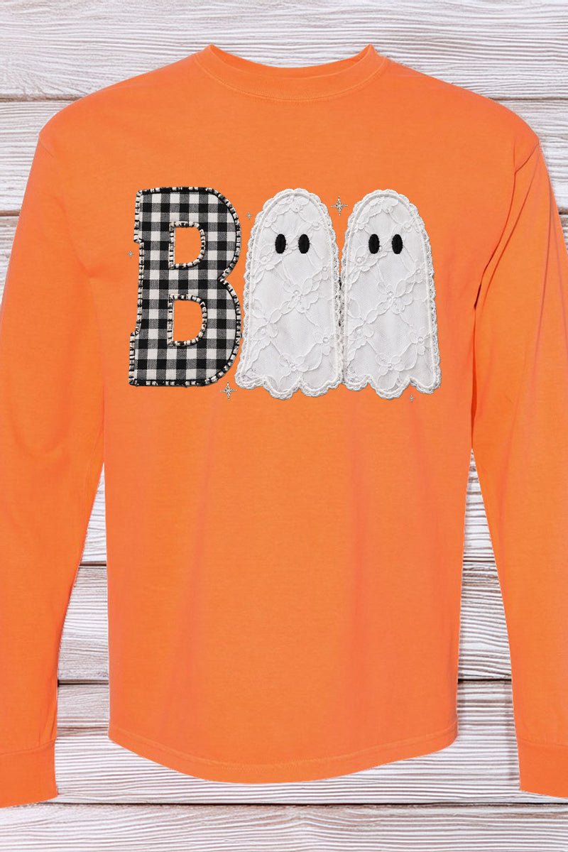 Gingham & Lace Boo Comfort Colors Heavyweight Long T-Shirt product image 5