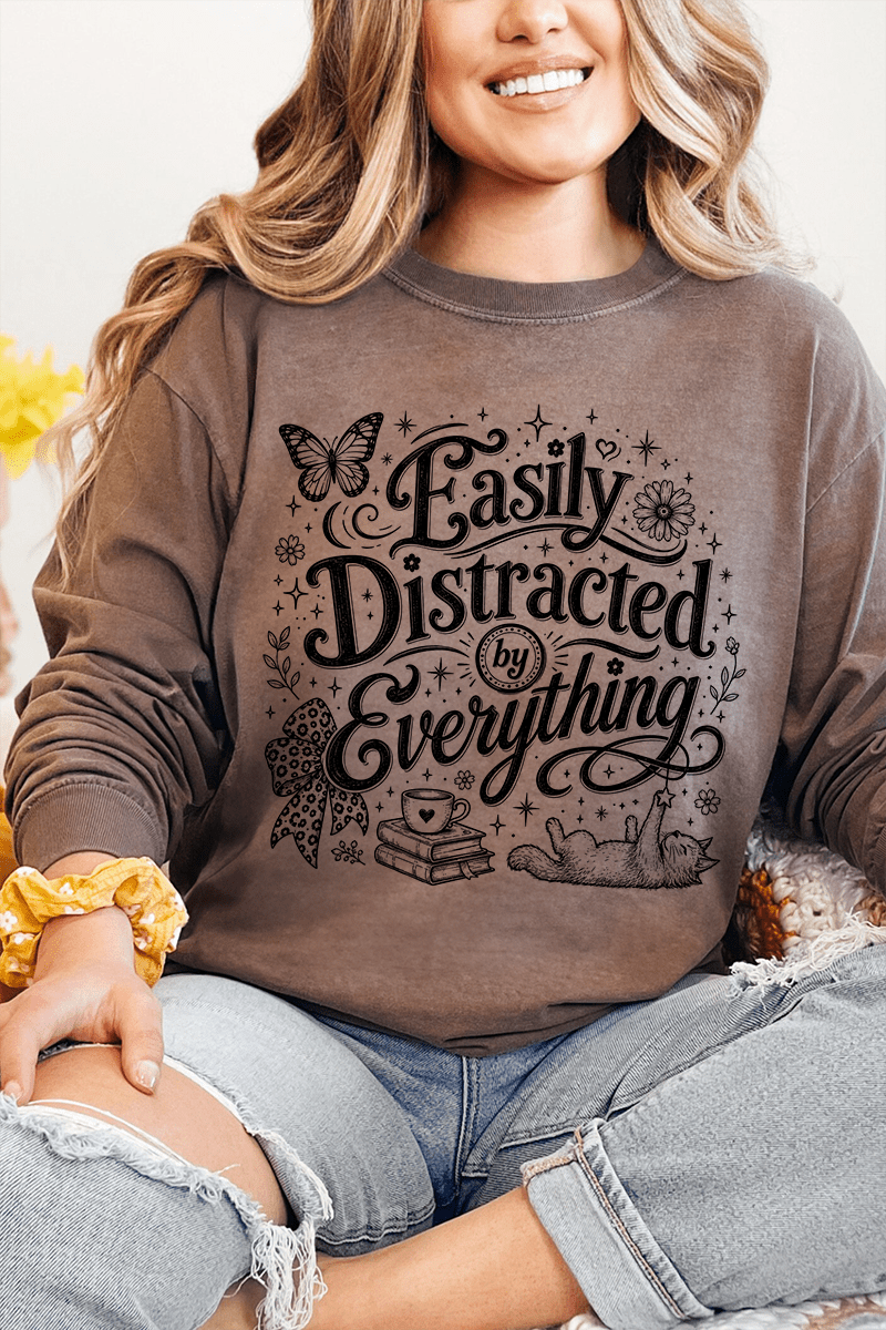 Black Easily Distracted By Everything Comfort Colors product image 6