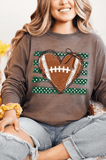 Green Football Sweetheart Comfort Colors Heavyweight Long product image 1