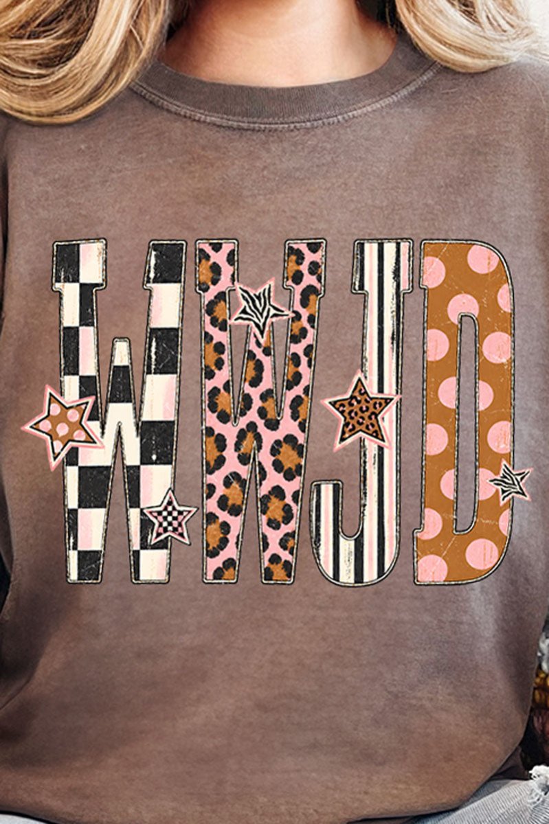 WWJD Pattern Pop Comfort Colors Heavyweight Long T-Shirt product image 2